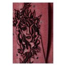 Queen Kerosin Rose Face zip hoodie burgundy