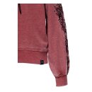 Queen Kerosin Rose Face zip hoodie burgundy