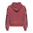 Queen Kerosin Rose Face zip hoodie burgundy