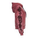 Queen Kerosin Rose Face zip hoodie burgundy