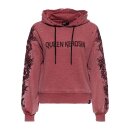 Queen Kerosin Rose Face zip hoodie burgundy