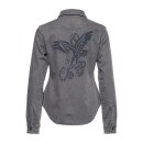 Queen Kerosin Jogg denim shirt grey stone wash