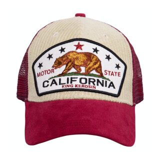 King Kerosin California Cord trucker cap beige/red