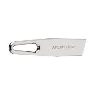 Arlen Ness, bagger kickstand tab extension. Chrome