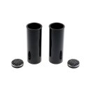 Cult-Werk, 4-piece fork tube cover kit. Gloss black. Logo