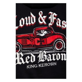King Kerosin Red Baron zip hoodie black