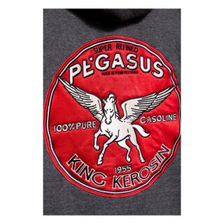 King Kerosin Pegasus zip hoodie steel grey
