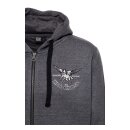 King Kerosin Pegasus zip hoodie steel grey