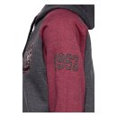 King Kerosin Street Cats raglan zip hoodie grey/dark red