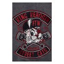 King Kerosin Street Cats raglan zip hoodie grey/dark red