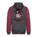 King Kerosin Street Cats raglan zip hoodie grey/dark red
