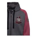 King Kerosin Street Cats raglan zip hoodie grey/dark red