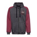 King Kerosin Street Cats raglan zip hoodie grey/dark red