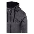 Queen Kerosin Racing Skull zip hoodie steel grey