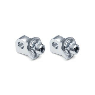 Kuryakyn, splined male mount peg adapters. adj. stop. Chrome