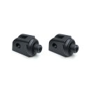 Kuryakyn, splined footpeg adapters, front. Satin black