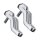 Motone, ribbed Triline turn signal brackets. Polished