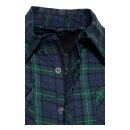 King Kerosin Racing Skull checkered shirt dark blue/green