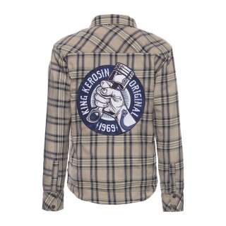 King Kerosin Original 1969 checkered shirt dark blue/crème