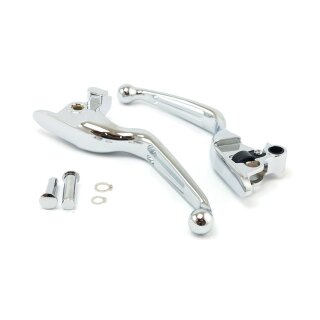 Handlebar lever kit, wide blade, Chrome