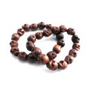 AmiGaz Totenkopf Skull Perlen Biker Armband Set Holz