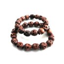 AmiGaz Totenkopf Skull Perlen Biker Armband Set Holz