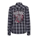 King Kerosin Chopper Monster checkered shirt black/grey/whit