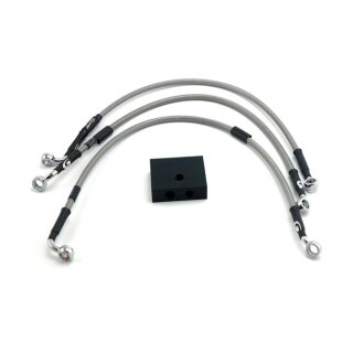 Goodridge brake line front, stainless clear coated