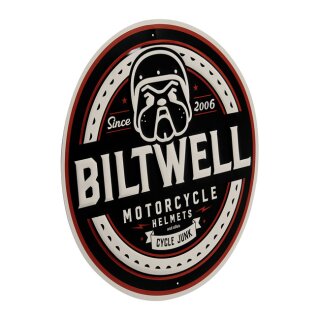 Biltwell Bulldog shop sign black/grey/garnet
