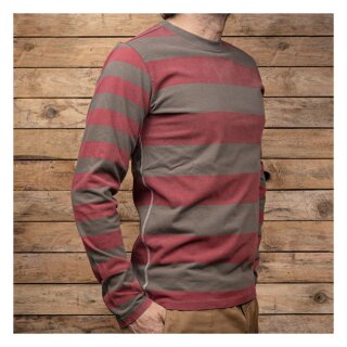 Holy Freedom Kruger striped T-shirt olive green/bordeaux XXXL