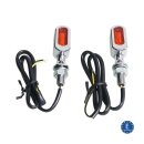 Fastline, LED turn signal set. Chrome, amber lens