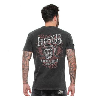 Lucky 13 Skull Built T-shirt T-shirt washed black
