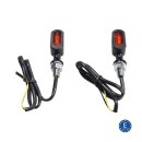 Fastline, LED turn signal set. Black, amber lens