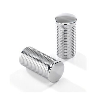 Kustom Tech, FL handlebar grip ends. Ribbed chrome aluminum