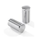Kustom Tech, FL handlebar grip ends. Ribbed chrome aluminum