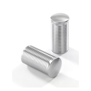 Kustom Tech, FL handlebar grip ends. Ribbed satin aluminum