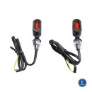 Fastline, LED turn signal+position light. Black, amber  lens