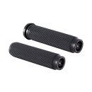 Rough Crafts knurled rubber handlebar grips. Black