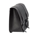 Ledrie, single leather saddlebag Postman. 30 liters. Black