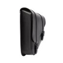 Ledrie, full leather swingarm bag left, 6.5 liter. Black