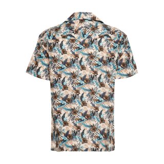 King Kerosin Tropical Summer hawaii shirt beige