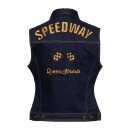 Queen Kerosin Speedway denim vest dark blue