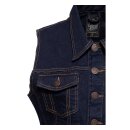 Queen Kerosin Speedway denim vest dark blue