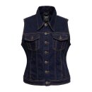 Queen Kerosin Speedway denim vest dark blue