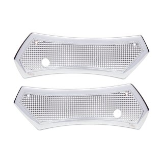 Vitys Design, Diamond saddlebag latch cover set. Chrome