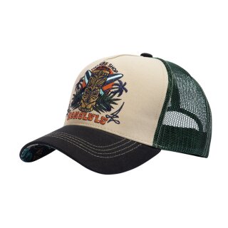 King Kerosin Honolulu mesh cap beige/olive