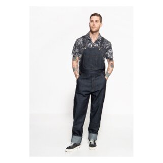 King Kerosin Dungaree jeans dark blue