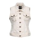 Queen Kerosin Speedway denim vest nature white