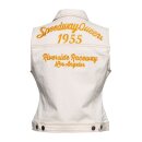 Queen Kerosin Speedway denim vest nature white