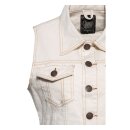 Queen Kerosin Speedway denim vest nature white